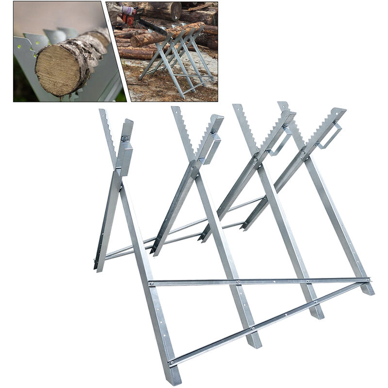Aufun - Support de scie en bois pliable, support de scie à métaux charge jusqu'à 100 kg 83x83x79cm