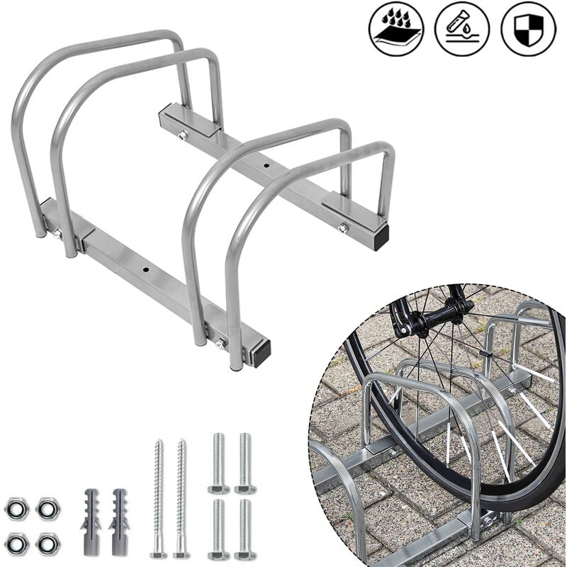 Aufun - Supports pour vélos Supports métalliques au sol (2 vélos)