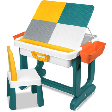 AUFUN Table d'activités pour Enfants réglable en Hauteur avec Ensemble de chaises