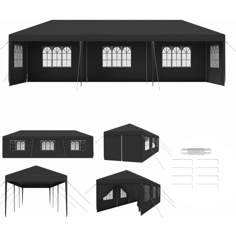 Tente De Jardin Événement Imperméable Abri Extérieur Protection uv Résistant à l Hiver Pour Camping Fêtes (3x9m, Anthrazit) - Aufun