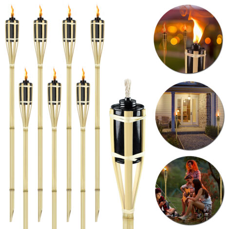 AUFUN Torche de Jardin en Bambou