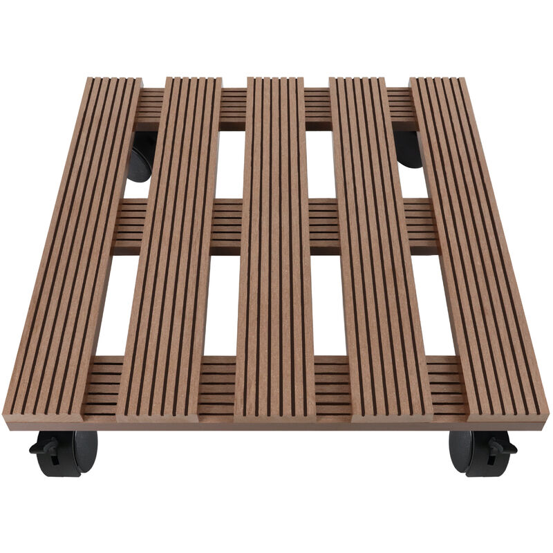 Aufun - 30 x 30 cm wpc Plateau à plantes, bac à plantes avec roulettes avec en pp, Seau Roller pour une utilisation en extérieur et en intérieur