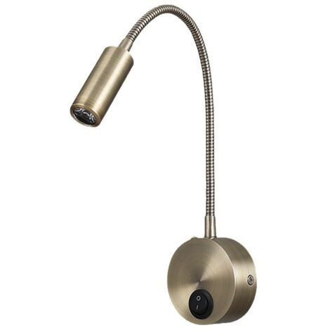 Augenschonende Weiche Wandlampe 3W Neutralweiß mit Schalter 220V, Verstellbarer Flexibler Schwanenhals-Spot, Leselampe für Schlafzimmer, Hotelzimmer und Arbeitszimmer