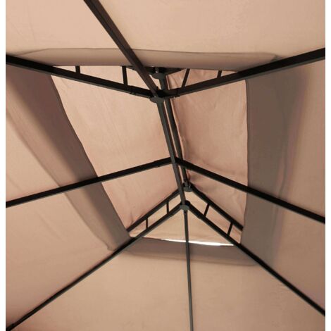 AULUS - gazebo da giardino in alluminio completo di pareti laterali 3 x 4 m