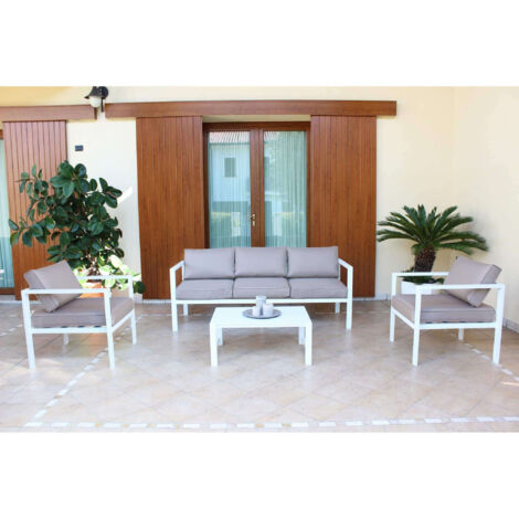 AULUS - salotto da giardino in alluminio 5 posti