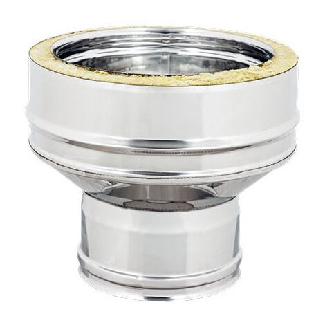 Aumento inox doppia parete da di 80 - de 130 mm a di 100 - de 150 mm