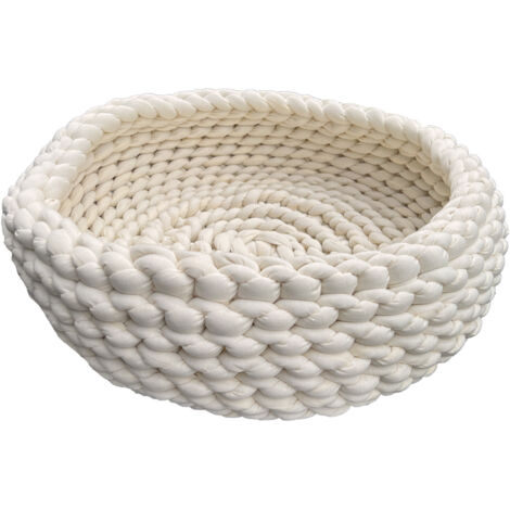 Aumüller Katzenkorb Grobstrick - Kuschelhöhle für Katzen, Beige