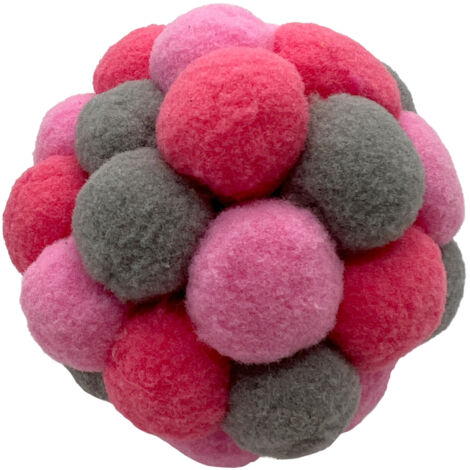 Aumüller Katzenspielkugel Pink Plush - Pink/Grau - Spielzeug für Katzen