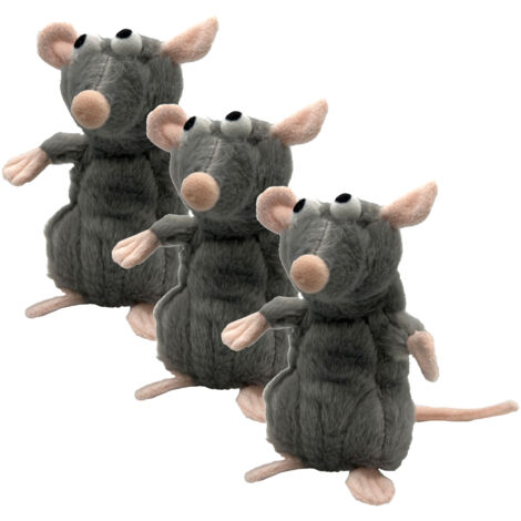 Aumüller Katzenspielzeug Ratte Cedric, 3er Set - Katzenspielkissen mit Baldrian