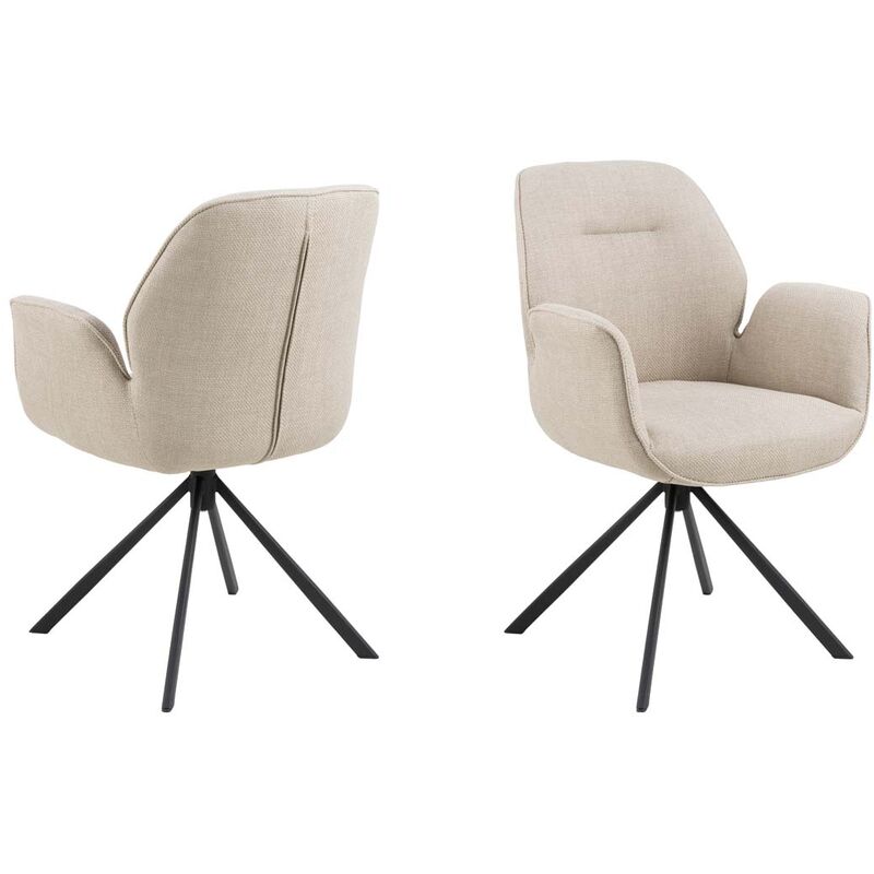 Ebuy24 - Aura chaise de salle à manger avec accoudoirs beige.
