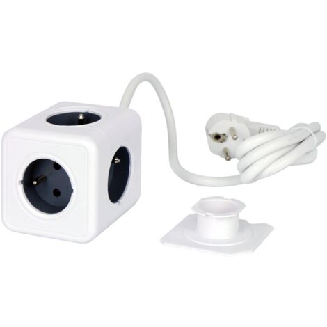 AURA line CUBE Adapter 5-fach Steckdose 1,5m