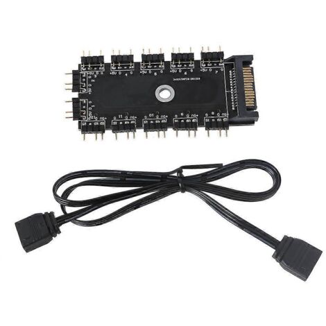 AURA SYNC Hub répartiteur ARGB 5V 3 broches pour boîtier et câble d'extension RGB - SATA -