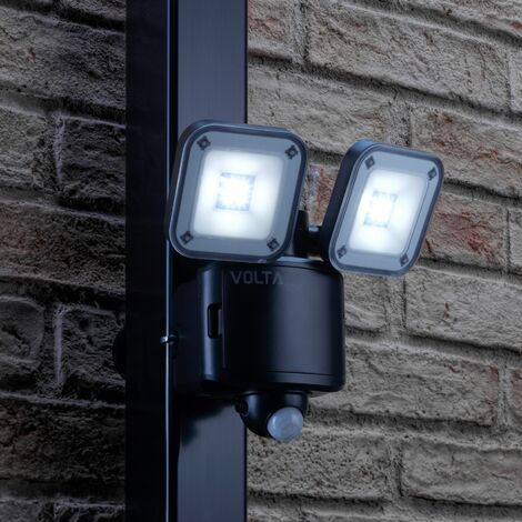 main image of "Auraglow Battery Powered Twin Lamp LED Security Flood Light"