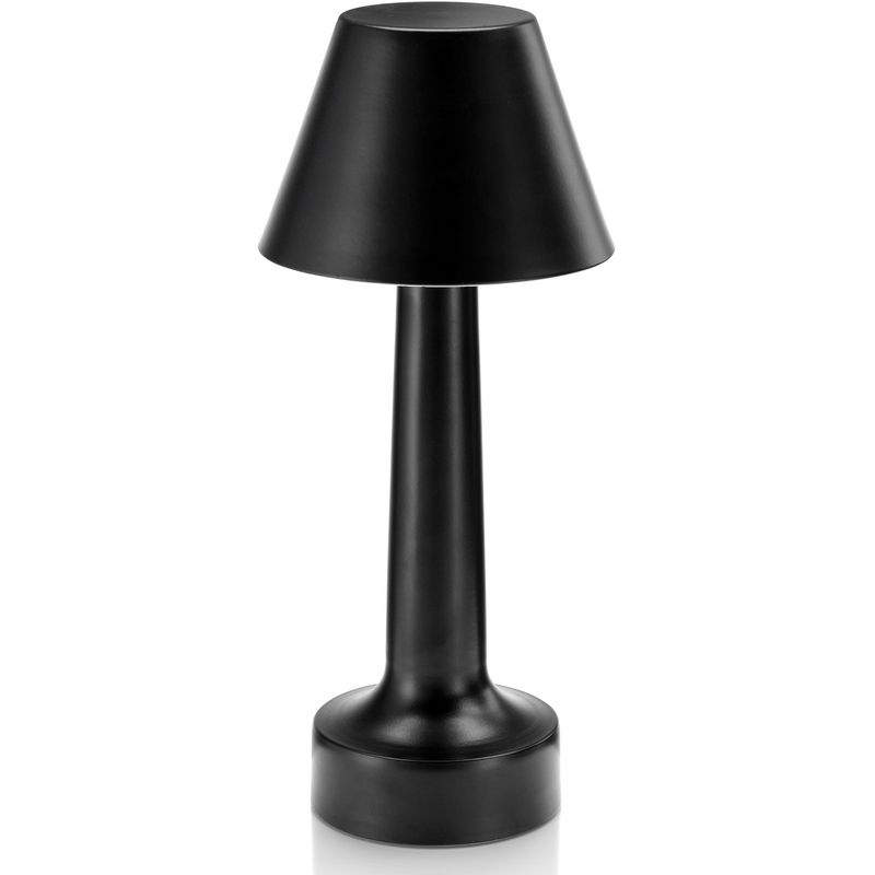 Black Aluminium Rechargeable Remote-Controlled Colour Changing Dimmable LED Table Lamp – Perfect for Bedside Tables, Coffee Tables, Hotels and