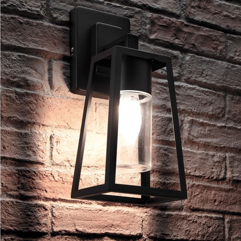 Auraglow Black Outdoor Hanging E27 LED Candle Lantern Wall Light Lamp (Cool White)