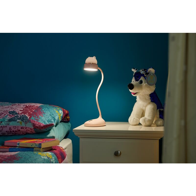 BUDDY, The Kids Rechargeable Teddy-Bear Night Light & Desk Lamp! - Pink - Auraglow