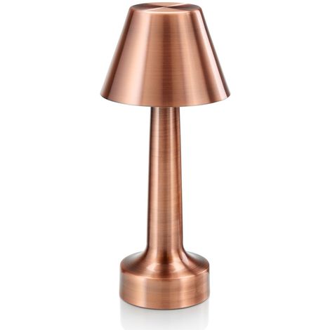 main image of "Auraglow Copper Aluminium Rechargeable Remote-Controlled Colour Changing Dimmable LED Table Lamp – Perfect for Bedside Tables, Coffee Tables, Hotels and Restaurants"