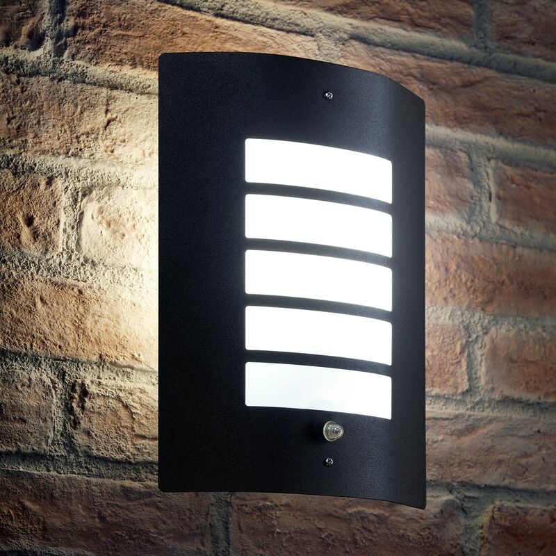 Auraglow Dusk Till Dawn Photocell Daylight Sensor Switch Outdoor Wall Light, Cool White - Black