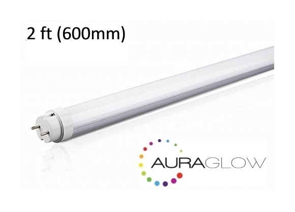 Energy Saving 9w 2ft 600mm Cool White, 6500k, 900lm, T8 Fluorescent LED Tube Light, 18w EQV - Auraglow
