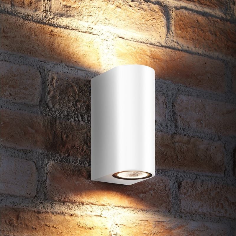 IP44 Outdoor Double up & Down Wall Light - White - Fitting Only - Auraglow