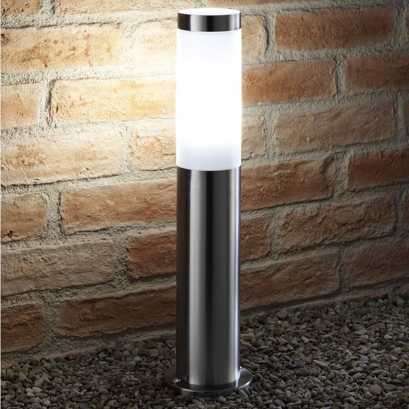 Auraglow IP44 Stainless Steel Outdoor Garden Path Post Light - 5w White LED Light Bulb Included