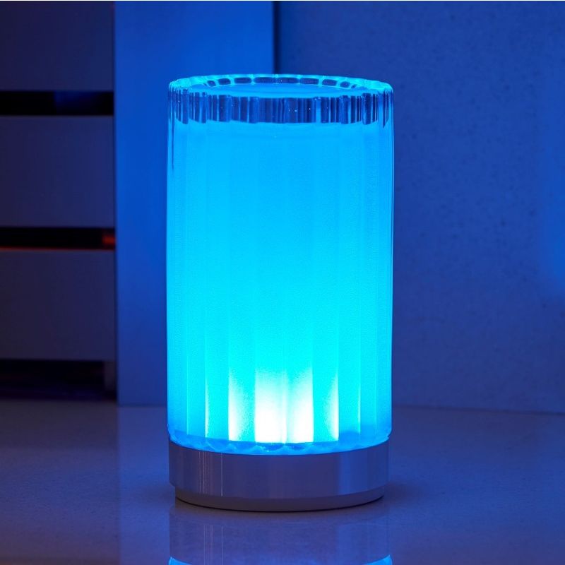 Auraglow Rechargeable Cordless Wireless Colour Changing & White Light LED Glass Table Lamp (Roman)
