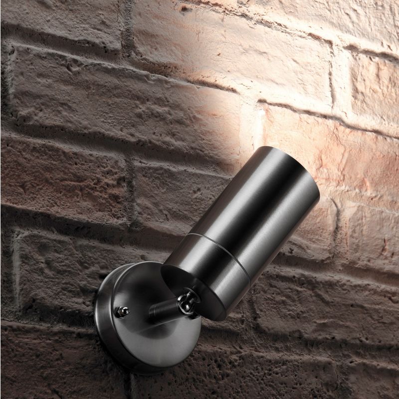 Auraglow Stainless Steel Outdoor Multi Directional External GU10 Wall Light Spotlight (Cool White)