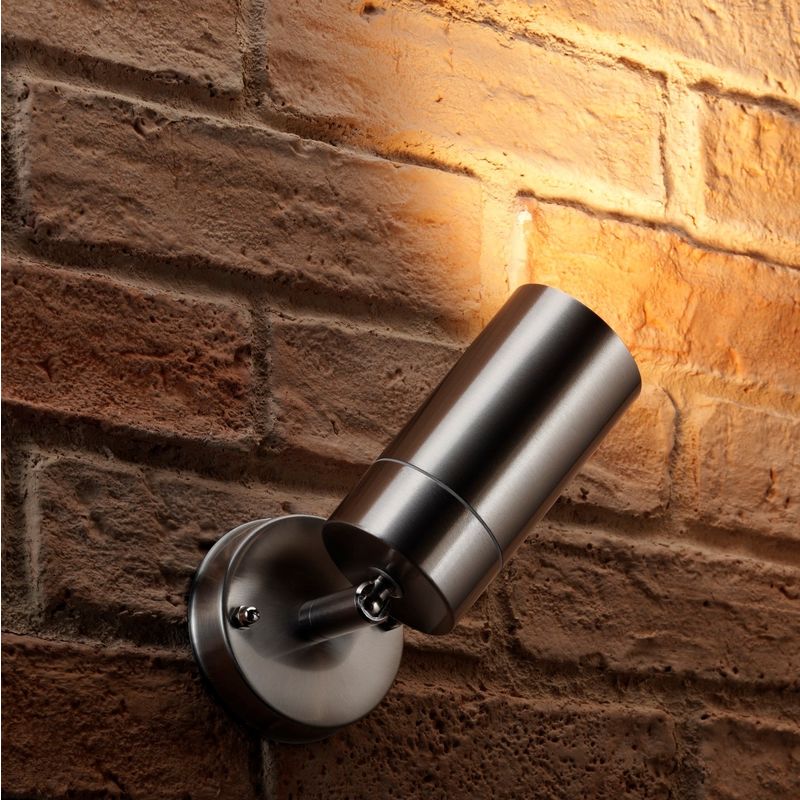 Auraglow Stainless Steel Outdoor Multi Directional External GU10 Wall Light Spotlight (Warm White)