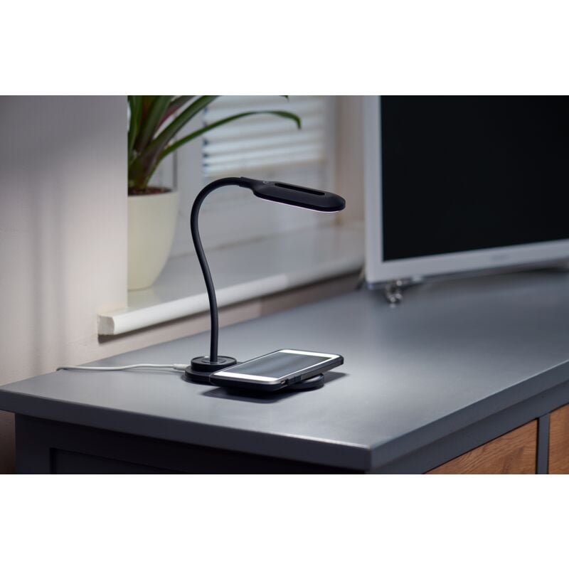 Wireless Charging Dock LED Desk Lamp - Black - Auraglow