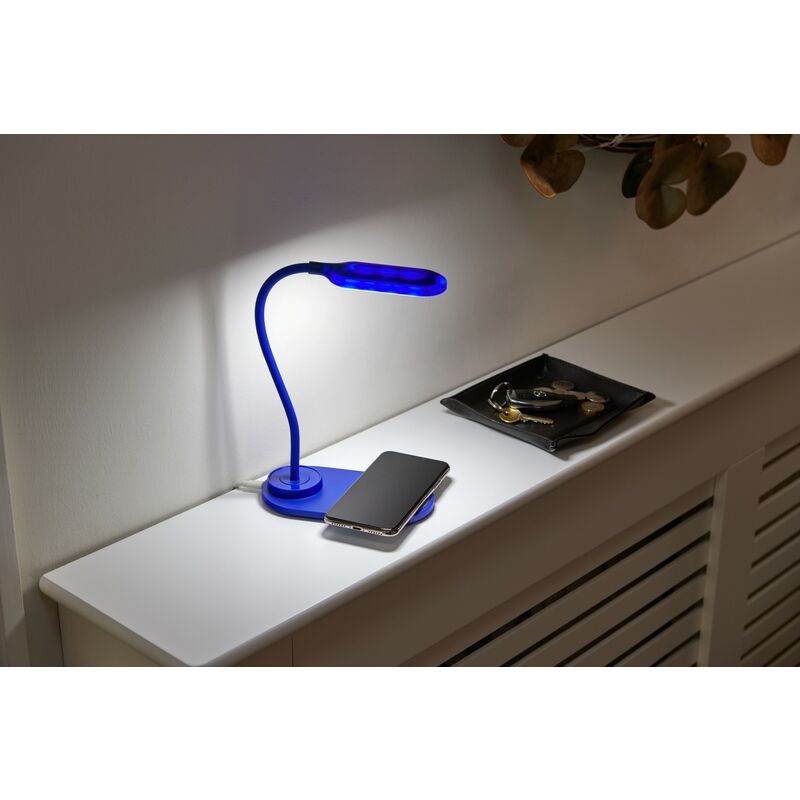 Wireless Charging Dock LED Desk Lamp - Blue - Auraglow