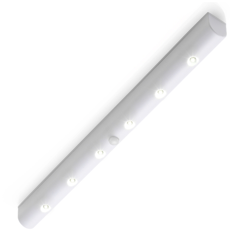 Auraglow Wireless PIR Motion Sensor Super Bright 6 LED Battery Powered Cabinet Drawer Night Light - Cool White