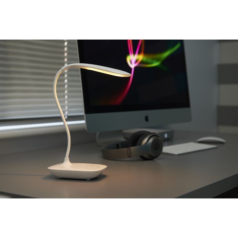 Wireless Rechargeable Flexible Adjustable Gooseneck LED Desk Lamp, Touch Control Dimmable Reading Light for Home, Office, Work and Study - Auraglow