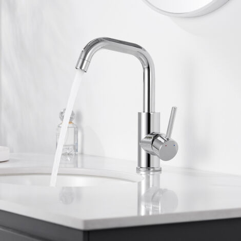 BuntHaus Auszieh-Wasserhahn Fürs Bad – Mit Oberstrahl & Brause, Chrom, 130 Mm Auslaufhöhe, Wassersparend