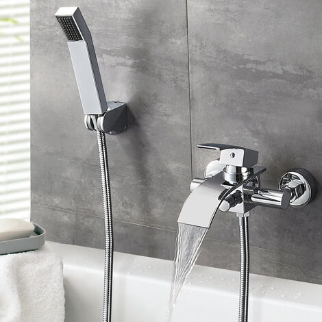 Auralum Badewannenarmatur mit Handbrause, Badezimmer Wannenarmatur Bad Wasserhahn Duschsystem Duschset