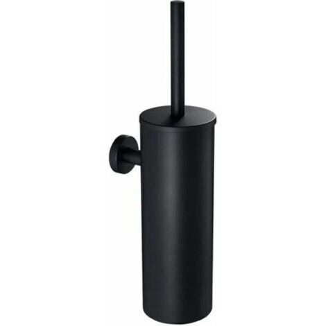 Auralum Black Toilet Brush with Wall-Mounted Toilet Brush Holder for Bathroom, Stainless Steel