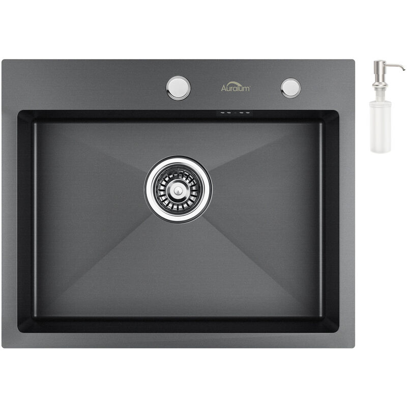 

Fregadero de Un Seno para Cocina de Acero Inoxidable Gris 55 x 45 x 18.5 cm) - Auralum