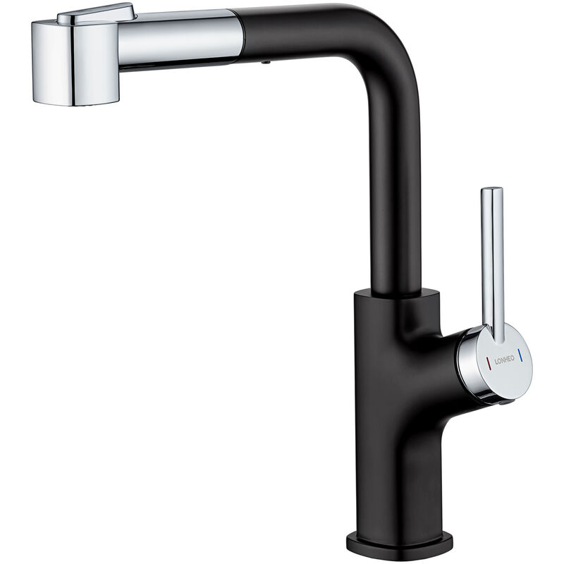 

Grifo de Cocina Cromo con 2 Funciones Ducha extraíble ,Grifo de Fregadero Monomando para Agua Caliente y Fría Mezclador de cocina