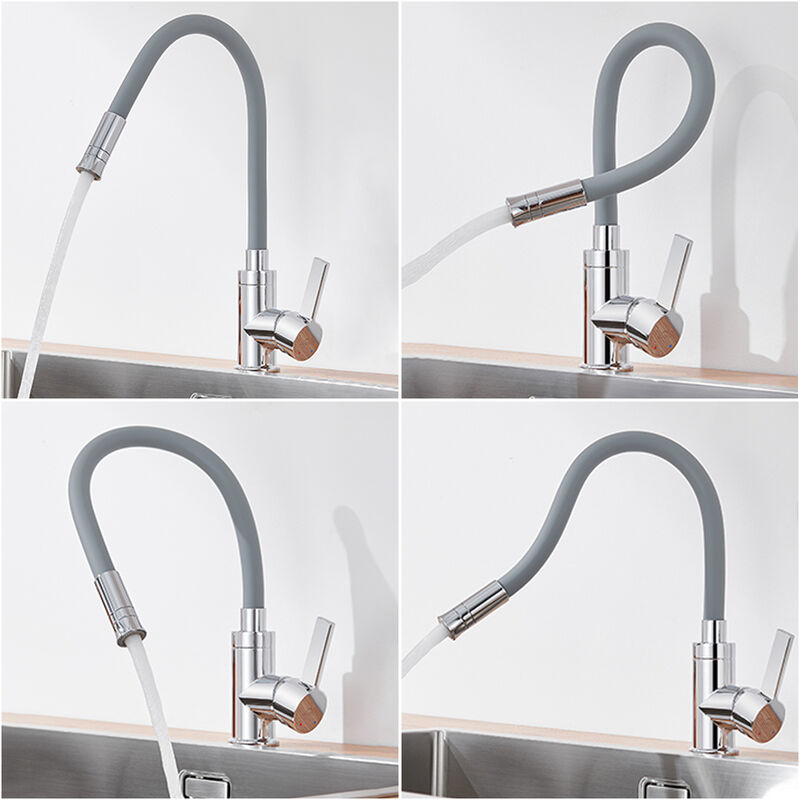 Auralum Max - Auralum Mitigeur de Cuisine Flexible avec 2 Modes Jet, Robinet Cuisine Gris Rotation à 360°, Eau froide et chaude Réglable