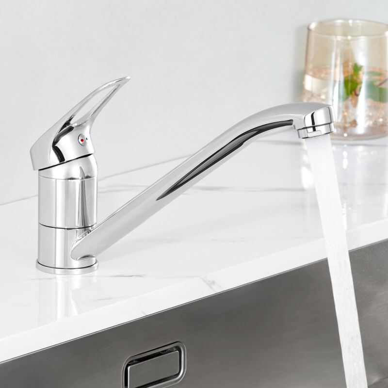 Auralum Max - Mitigeur de Cuisine Chromé en Laiton - Rotatif à 360° - Robinet Cuisine Créatif avec Barboteur démontable pour Évier contre Fenêtre