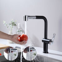 Auralum Top Robinet de Cuisine 360 Rotatif Mitigeur d'Évier Extractif en Laiton Chromé pour Cuisine