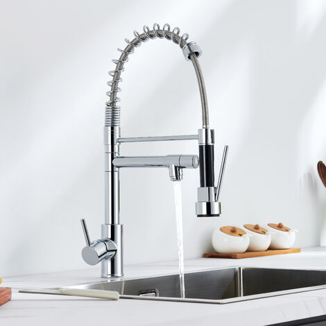 Auralum Wasserhahn Küche mit brause ausziehbar Küchenmischbatterien 360 ° schwenkbar Spiralfederarmatur Spültischarmatur