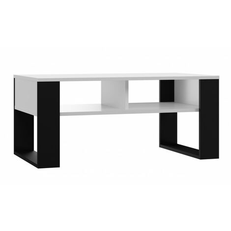AUREA - Table basse rectangulaire style loft - Dimensions 90x58x50 cm - Table basse avec 2 étagères