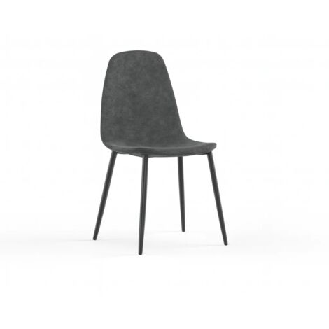 Aurelia, Set di 4 sedie in similpelle Grigio (44cm X 50cm H. 84cm)  Duzzle