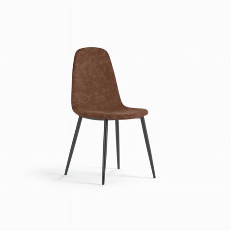 Aurelia, Set di 4 sedie in similpelle Marrone (44cm X 50cm H. 84cm)  Duzzle
