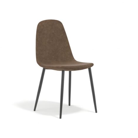 Aurelia, Set di 4 sedie in similpelle Moka (44cm X 50cm H. 84cm) Duzzle