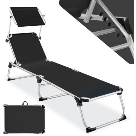 Sun lounger Aurelie - garden lounger, garden sun lounger, reclining sun lounger - black - schwarz