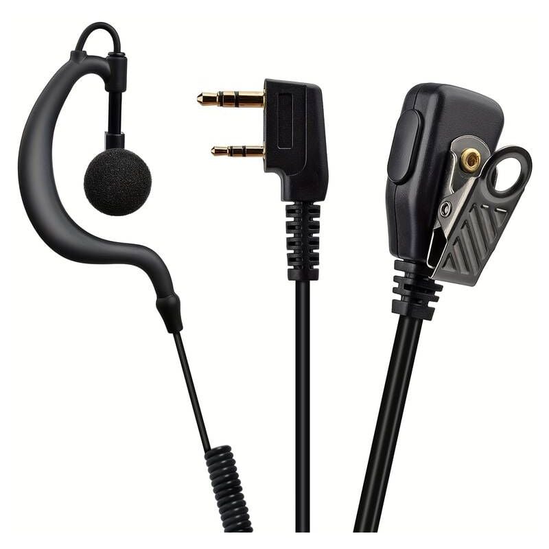 

Auricular Microfono PTT para Emisora Walkie Baofeng UV5R 1 M Negro