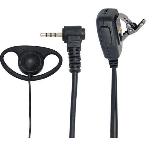 Auricular Microfono PTT para Emisora Walkie Yaesu Vertex  Negro