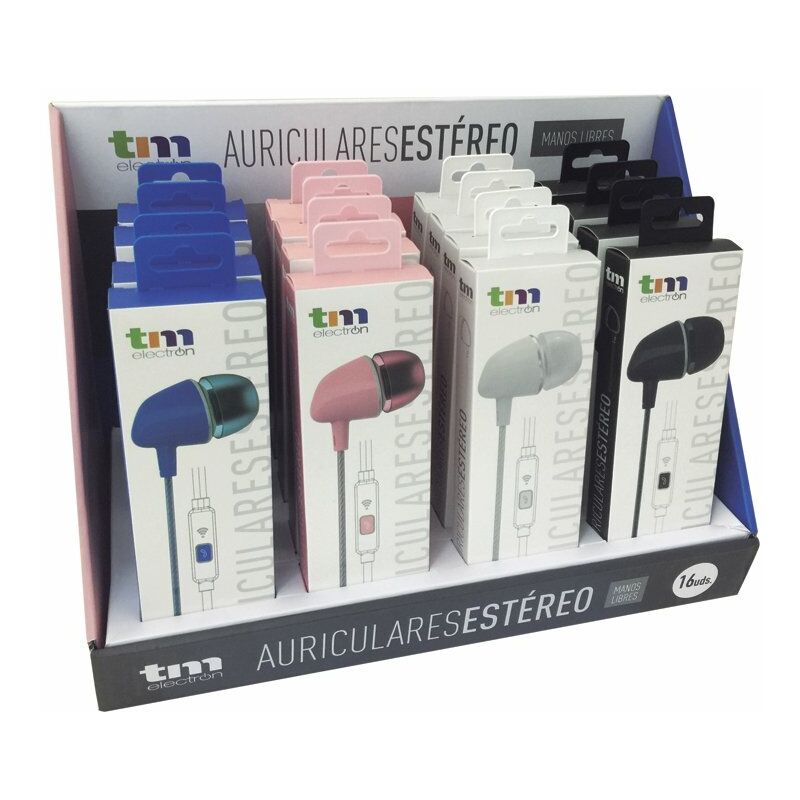 

TM Electron TMHE272 Auricular estéreo con manos libres y almohadillas de silicona