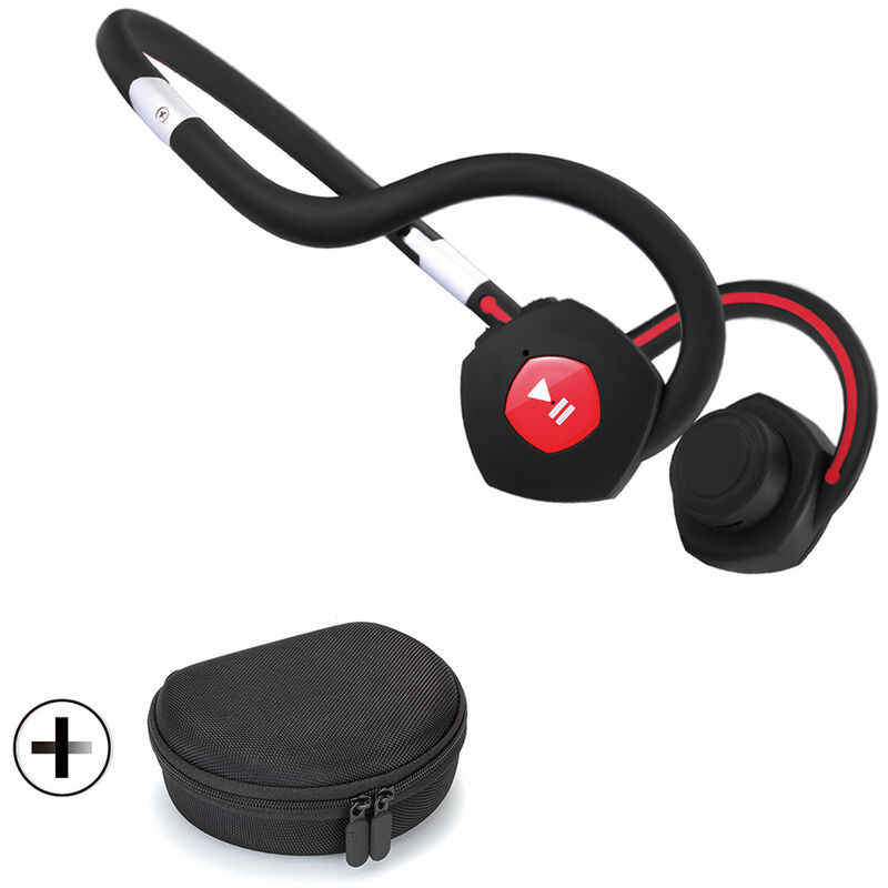 

Auriculares Bluetooth Auriculares inalambricos de conduccion osea a prueba de sudor para ciclismo, conduccion, conduccion, gimnasio, Negro